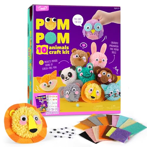 Pom Pom Craft Kit - Animal Arts and Crafts for Kids - DIY Ar...