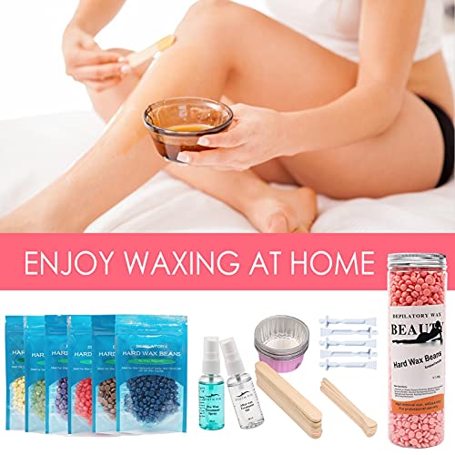 Macddy Hair Removal Set met 6 zakken Wax kralen, geschikt voor bikini's, onderarmen, benen, gezicht, wax kralen met… - Afbeelding 7
