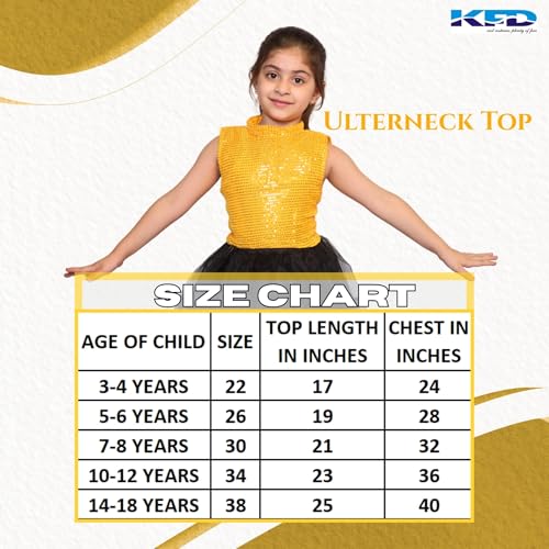 Image of Kaku Fancy Dresses Western Dance Top for Kids Halter Neck Top For Annual Function (ONLY TOP) - Skirt not included