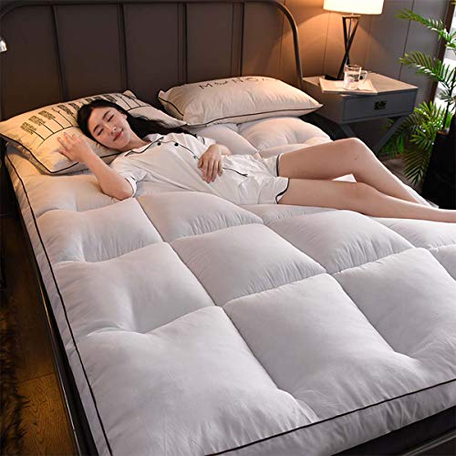 LYBFNN Tatami Ground Mat Futon Colchón Antideslizante Plegable Transpirable Soft Mat Colchón Almohadillas de Cojín Portátil Guest Bed Room Decor Viajes Camping,B:White,90 * 200cm