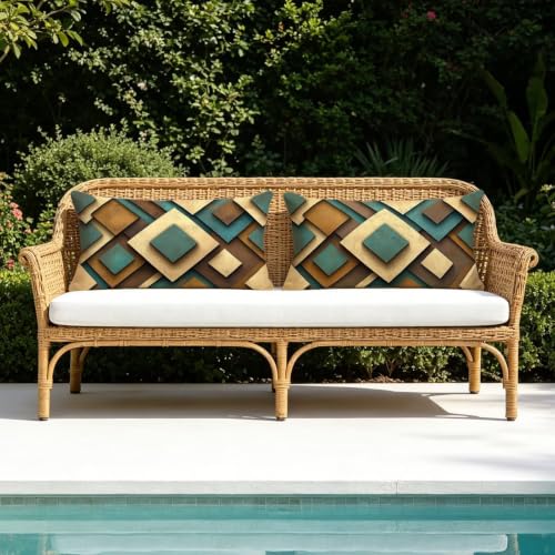 Housse coussin extérieur carreau en lin imperméable de qualité supérieure