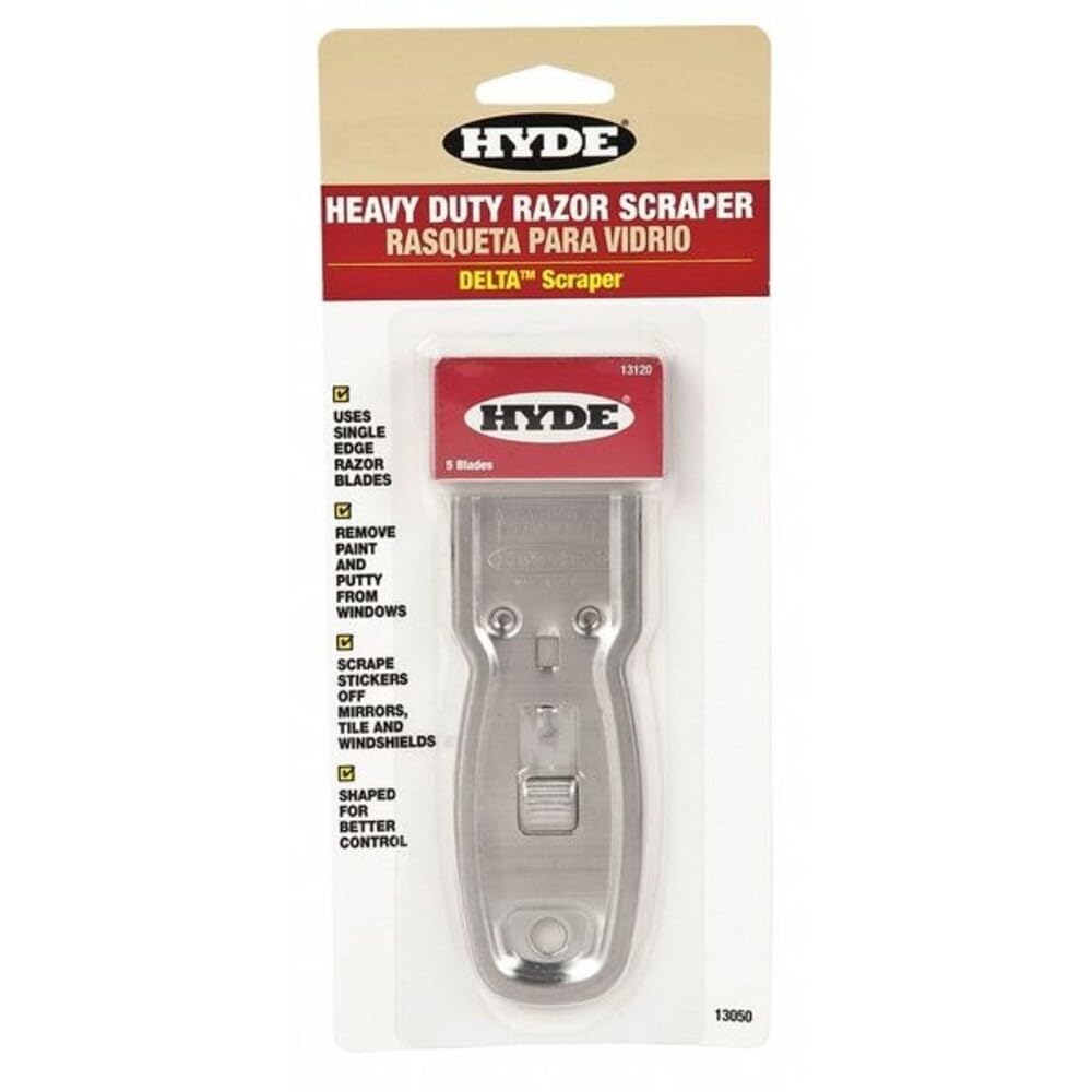 Hyde Tools 13050 Delta Heavy Duty skrobak do szkła, 1 opakowanie