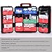 Hard Case First Aid Kit 408 Pcs - Wall Mountable Trauma Kit for Car, Home, Office & Truck - Comprehensive Large First Aid Supplies with Color-Coded Labelled Compartments