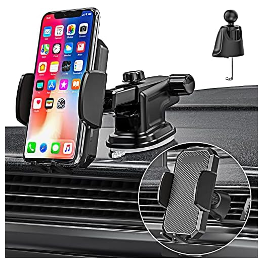 Support/Porte Telephone Voiture Grille aération Pare Brise Tableau de Bord par Ventouse,pour Xiaomi Redmi Note 11 9 10 Pro 8 11S 9S 10S 8T,Mi 12 11T 10T Lite,Samsung S21 S22 Plus Ultra A53 A10 A33