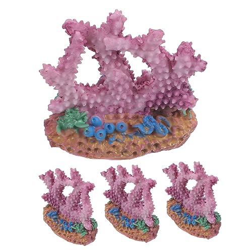 Housoutil 4stücke Teiliges Künstliche Korallen-Dekoration Für Aquarien Realistische Unterwasserpflanzen Aus Resin Für Fischbecken Wassergarten Und Heimdekoration Miniaturpflanzen