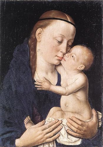 Tableau Vierge à l'Enfant de Dirck Bouts pour habiller un grand mur vide de chambre