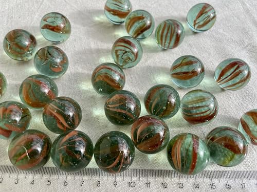 FAIRY TAIL & GLITZER FEE 25 Große Glaskugeln Durchsichtig Rot Klar 27mm 500g Murmeln Murmel Dekokugeln Glas Kugel