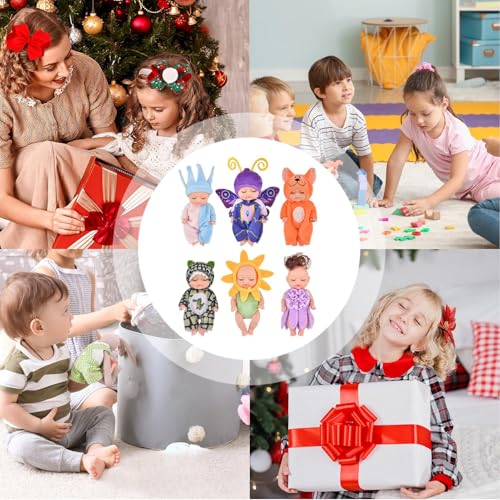 Puppe Simulation - 6 Stück Mini-Puppe Sleeping Simulation Rorn Puppe | Süße Waldthema-Puppe mit beweglichen Arten, geeignet für Kinder ab 3 Jahren – Bild 6