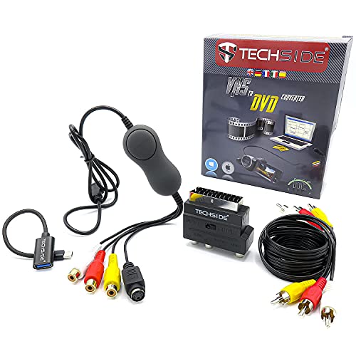 TechSide VHS Analog Digital Converter Voll Mac/PC 2024 Goldkontakte | Kompatible MacOs Monterey Big Sur Catalina + Windows 11 | USB Typ C Audio/Video Grabber Capture Konvertieren Sie alte VHS – Bild 5
