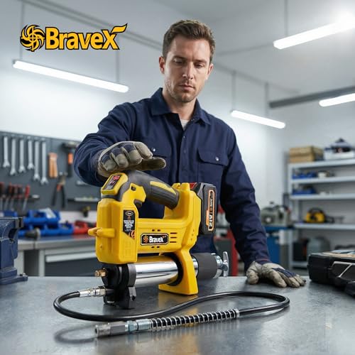 Image of Electric Grease Gun Compatible with Makita 21V Battery Powered, 12000 PSI Cordless Grease Gun with 40 Inch Hose for Tractor, Truck, Excavator | Quick Release Coupler | LED Light | Rechargeable