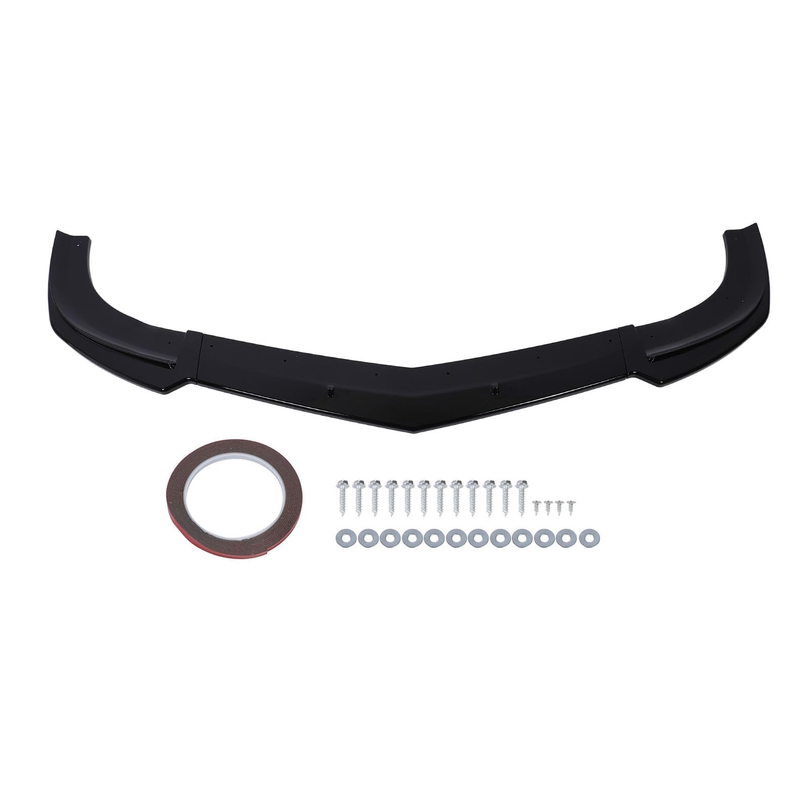 3 szt. Spoiler przedniego zderzaka o wysokiej wytrzymałości ABS Body Kit Splitter poprawia aerodynamikę dla klasy C W204 Facelift AMG C63 2011 2014 (błyszczący czarny)