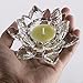 OwnMy 4.5 Inch Crystal Lotus Candle Tealight Holder, Glass Candle Lamps Holder Night Light Candlestick with Gift Box for Altar windowsill Home Decor Christmas Wedding Party (Clear)