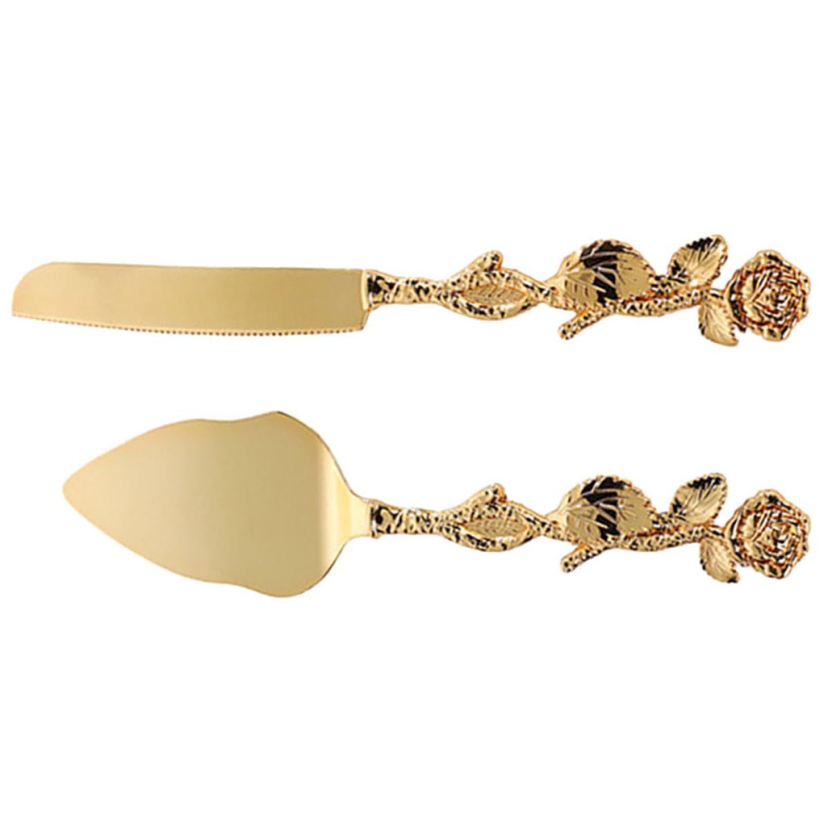 HANABASS Ensemble Coupe-gâteau et Pelle à Tarte en Alliage de Zinc Doré pour Service Pratique et Découpe Précise, pour Anniversaires et Réceptions