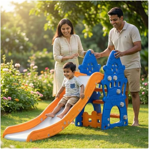 Image of Toyzone Star Fish Castle Slide for Kids | Baby Play Slide | Indoor & Outdoor Kids Slider | Easy Assembly | Safe Rounded Design | BIS Certified|Made in India|Kids Slide for 2-12 Years, Upto 70 kgs