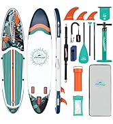 WNOVA Inflatable Paddle Boards for Adults and Youth, 11'x33 Wood Grain Stand Up Paddle Board with...