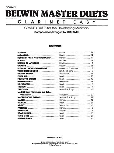 Belwin Master Duets (Clarinet), Vol 1: Easy #TOP2
