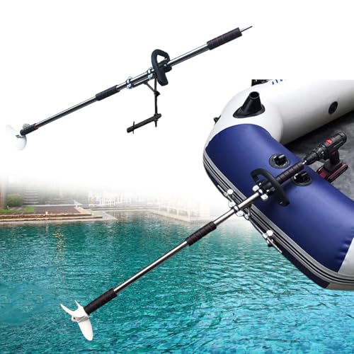 Oracra Kayak Drill Outboard Propeller Handheld Thruster, Cordless Drill Powered Trolling Motor with Mount Kit, 100-125 cm Aluminum Boat Engine(with Kayak Stand,L-125cm(49 1-4))