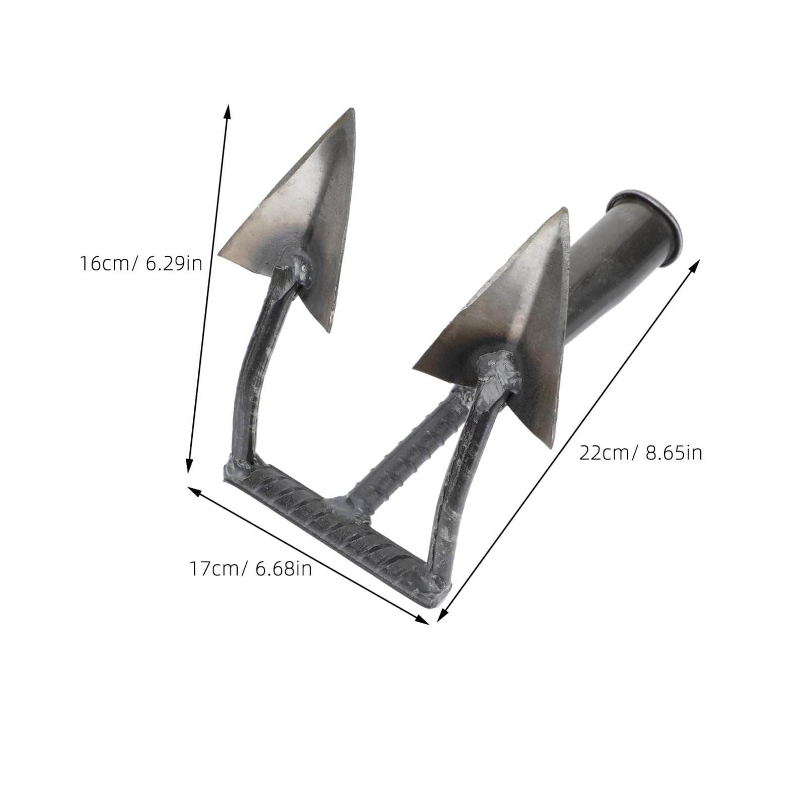 Mikikit Azada Triangular Para Jardinería y Cultivo, Accesorio De Cabeza Resistente, Herramienta Para Tierra y Abonar, Afilado Para Doble Surco, Útil Huertos y Jardines