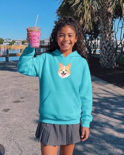 Stelle Girls Hoodies Fleece Sweatshirts Kids Pullover Tops Aqua Blue XS + 50% Off Code PW90VY7F - image 5