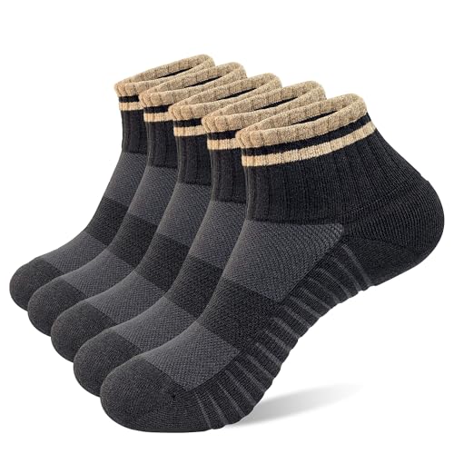 Lightweight Cotton Ankle Socks - Low Cut Cushioned Breathable Athletic Sock for Men and Women