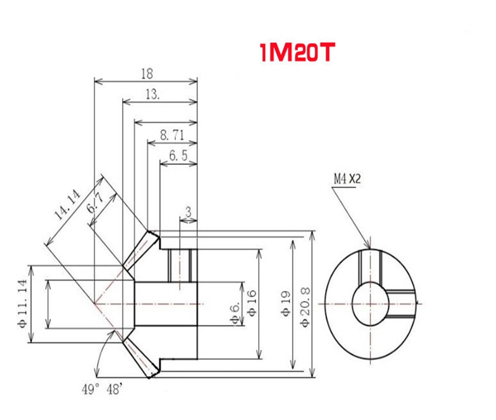 Bevel Gear Pinion Hardware Mechanical 1M20T Bore 5mm 6mm 6.35mm 8mm 10mm 1:1 Metal Bevel Gears 1 Module 20 Teeth 90 Degree Drive Commutation(5mm)