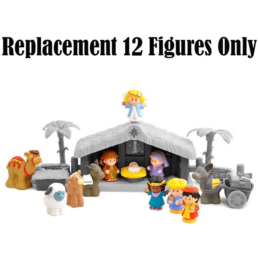 Fisher Price Little People Christmas Story J2404 ~ Camel, osioł, owca, mag, mary, Józef, anioł, mały Jezus i łydka