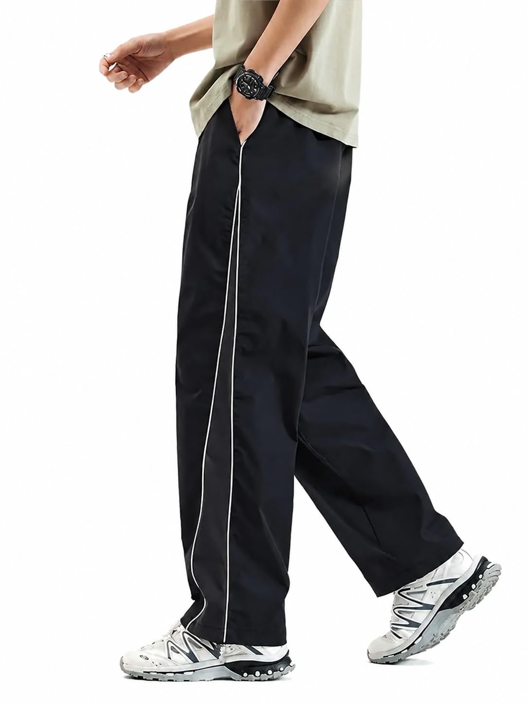 HeraDawn Light Fit Straight Fit Track Pant for Men | Lower for Men | Gym Trackpants(NS-L-Black-M)