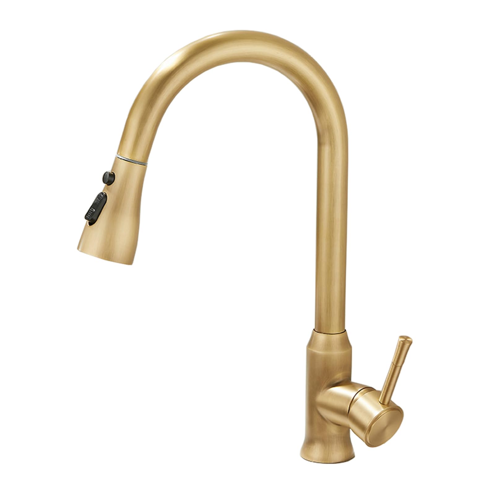 ZYCHSJXA Kitchen Tap with Pull Out Spray 360° Swivel Mixer Taps 1 Hole Three Water Modes, Antique