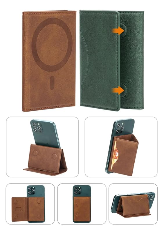 ClickCase Tri-Fold MagSafe Wallet, Brown - Image 4