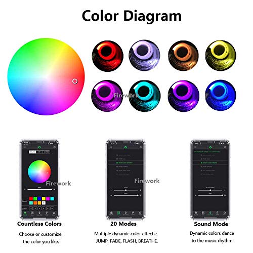 Car Use Bluetooth LED Fiber Optic Light Star Ceiling Kit, APP/Remote Controller Music Mode 6W RGB Starlight Headliner, 150pcs 0.03in 6.5ft - Thumbnail 6