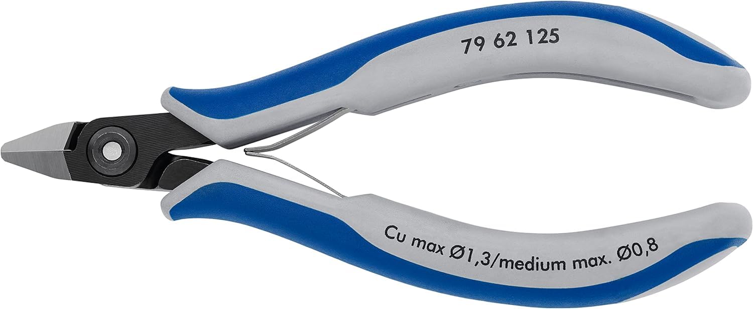 KNIPEX Precyzyjne szczypce tnące boczne dla elektroników z osłonkami wielokomponentowymi 125 mm, 79 62 125