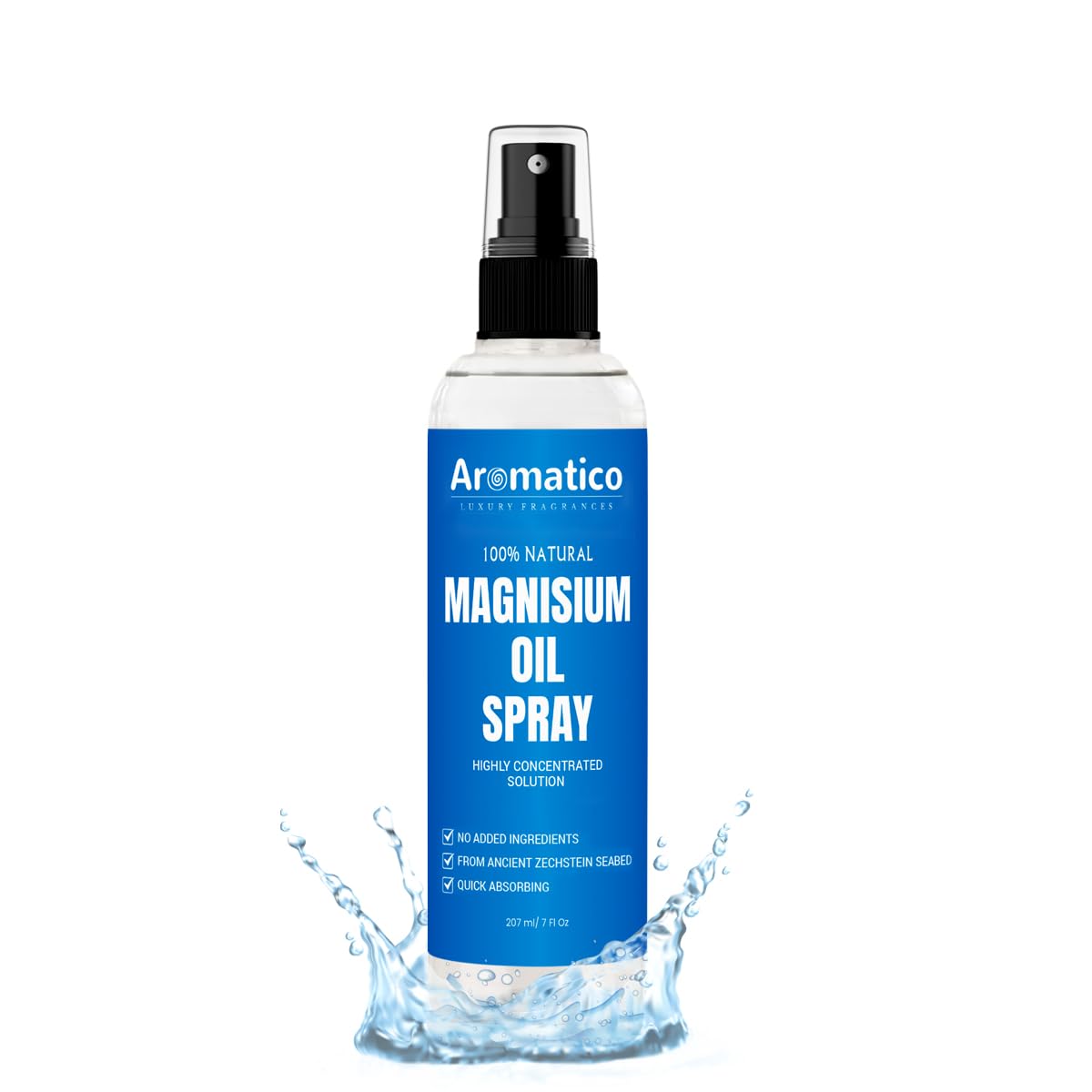 AROMATICO Magnesium Oil Spray. Extra Strength, Quick Absorbing Topical Magnesium supplement. Relieves Muscles & Joints, Promotes Better Sleep - 200ml
