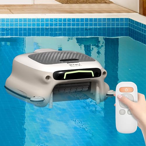 Limpiador robótico de piscina, desnatador automático inalámbrico con batería de 5 a 6 horas y carga rápida de 3 horas, elimina eficazmente las hojas y el pelo para piscinas brillantes