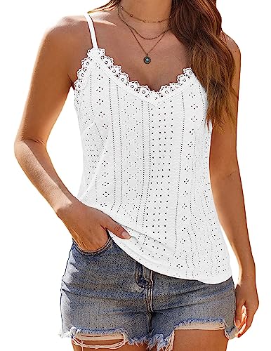 HOTOUCH Camisole for Women V Neck Spaghetti Strap Tank Tops Sleeveless Blouses Loose Fit