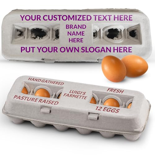 MT Products Custom Printed Egg Cartons 1 Dozen - Natural