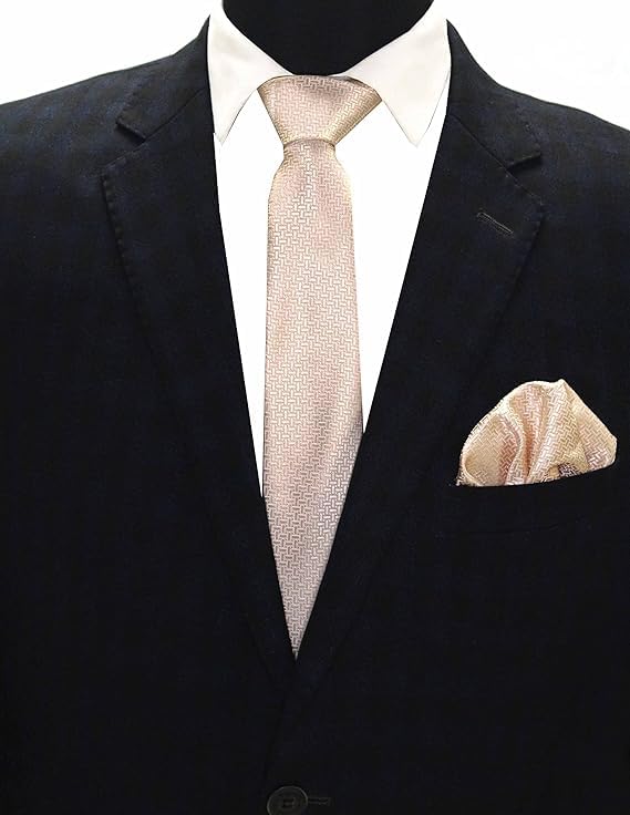 Image of TIE STUDIO Men's Necktie Pocket Square & Cufflink Set | Standard | Jacquard Fabric | Superior Stitching |