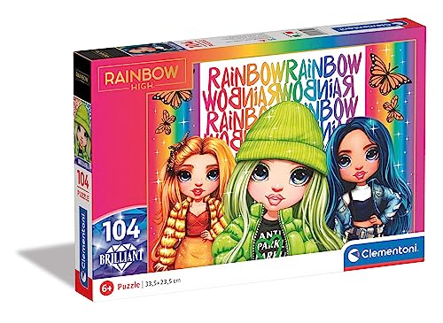 Puzzle Infantil Rainbow High Clementoni de 104 piezas que estimula la concentración