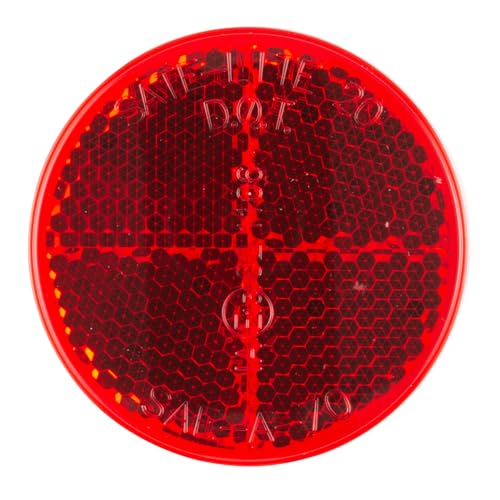 Grote 41002 Red Round Stick-On Reflector