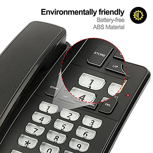 Desktop-Corded-Telephone-for-Home-Landline-Telephone-with-White-Big-Buttons-Ringer-Volume-and-Speakerphone-Volume-Adjustable-Caller-Identification-LCD-Contrast-Adjustable-Backlight-DisplayBlack - Izzgadgets.com