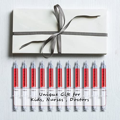 Kchex Lot 12 Red Syringe Shape Pens Ball Point Pen For Hospital Nurse/Black Ink/New #TOP4