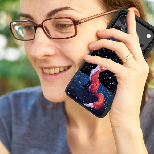 wiaekosef for iPhone 17 Pro Max Case,Wallet Case Credit Card Holder Dual Layer Hybrid Shockproof PC + TPU Case Cover for iPhone 17 Pro Max 6.9" 2025,Fox Moon Starry Sky - image 5