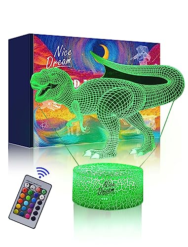 Nice Dream Dino Nachtlicht für Kinder, 3D Illusion Lampe Kinderzimmer LED...
