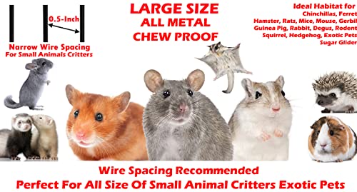 Mcage 013 54 Inch Large Wrought Iron 4-Level Chew Proof Tight 1/2-Inch Wire Spacing Ferret Chinchilla Sugar Glider Rats Mices Rabbit Squirrel Hamster Cage thumb #1
