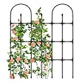 MQHUAYU Garden Trellis for Climbing Plants Outdoor, 47.2" H*38.2" W Rustproof Sturdy Garden Arch Trellis for Potted Climbing Cucumber Tomato Rose Vegetable Flower Plant Trellises(120cm)