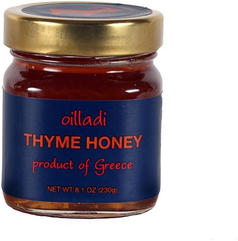 Oilladi Raw Thyme Honey Imported from Greece, 8.1 oz