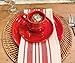 Red and White Dinner Napkins Set of 6, 100% Cotton Napkins 18 X 18 - Striped Cloth Napkins, Wedding - Rustic Farmhouse Table Napkins - Red Napkins Cloth Washable, Striped Red/White