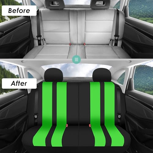 FH Group Striking Striped Car Seat Covers – Full Set, Universal Fit for Front Low Back Seats, Airbag Compatible, Rear Split Bench, Washable Seat Covers for Cars, SUVs, Vans, Sedans – Green by FH Group - Image 8