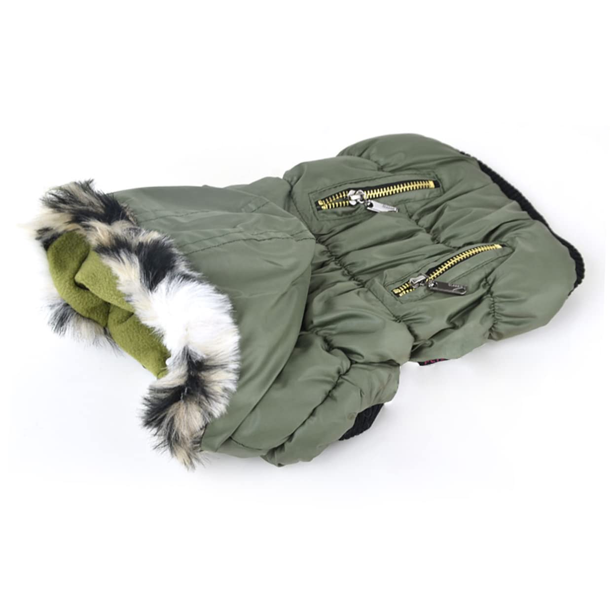 SUPVOX 2pièces Manteau pour Chien Épais Réversible Vert XS pour Garder Animal Chaud Et Hiver
