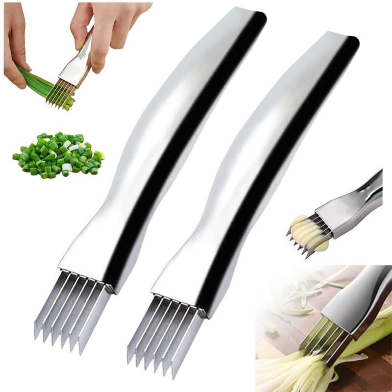 Shred Silk The Knife - 2024 Upgrade Green Onion Cutter, Stainless Steel Vegetable Slicer For Kitchen - View #3