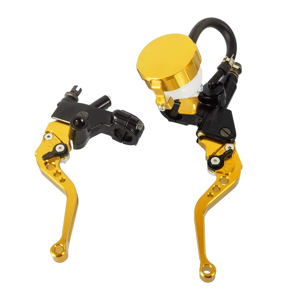 Eamrfvqt Gold Brake Clutch Levers, Aluminum Hydraulic Brake Clutch Lever Set